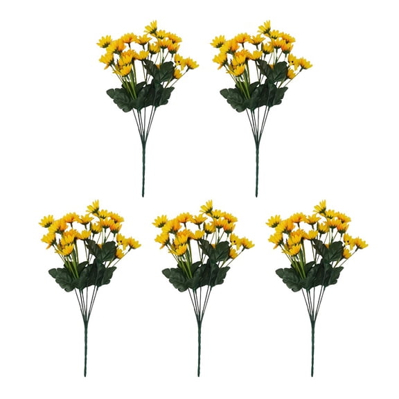 5-pack yellow daisy artificial flowers suitable for wedding home DIY decoration