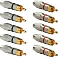 thumbnail image 1 of 5 pair RCA Male Plug Gold Audio Video Adapter Connector, 1 of 3