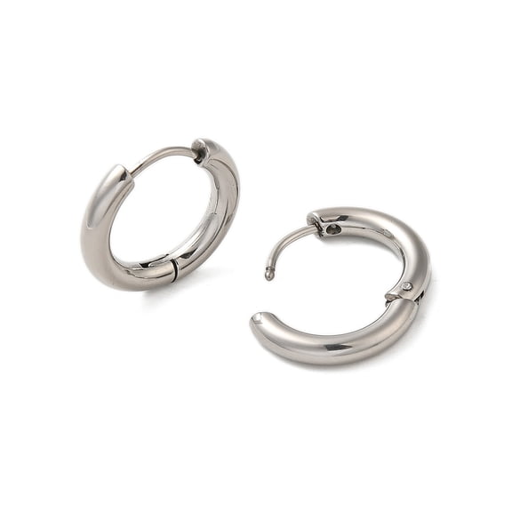 5 pair Tarnish Resistant 304 Stainless Steel Hoop Earrings Manual Polishing Huggie Earrings Stainless Steel color 9 Gauge 16x3mm Pin: 0.9mm(±0.1mm) Inner Diameter: 10mm