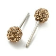 thumbnail image 1 of 5 pair Valentines Day Gift for Her 925 Sterling Silver Austrian Rhinestone Stud Earrings Ball Stud Earrings Round 246_Lt. Colorado Topaz 4mm, 1 of 2