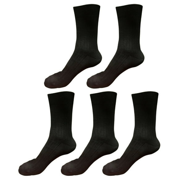 5 pairs 98% Cotton Mens Breathable Comfortable Soft Fashion Casual Crew Business Dress Socks Mid Calf Size 9-11