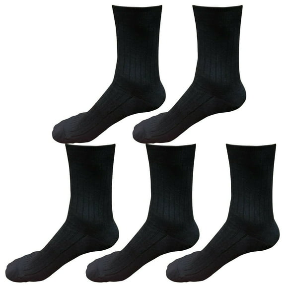 5 pairs 98% Cotton Mens Breathable Comfortable Soft Fashion Casual Crew Business Dress Socks Mid Calf Size 9-11