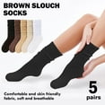 thumbnail image 1 of 5 pairs Slouch Crew Socks for Women,  Soft Mid Calf Cute Retro Scrunch Socks, 1 of 8