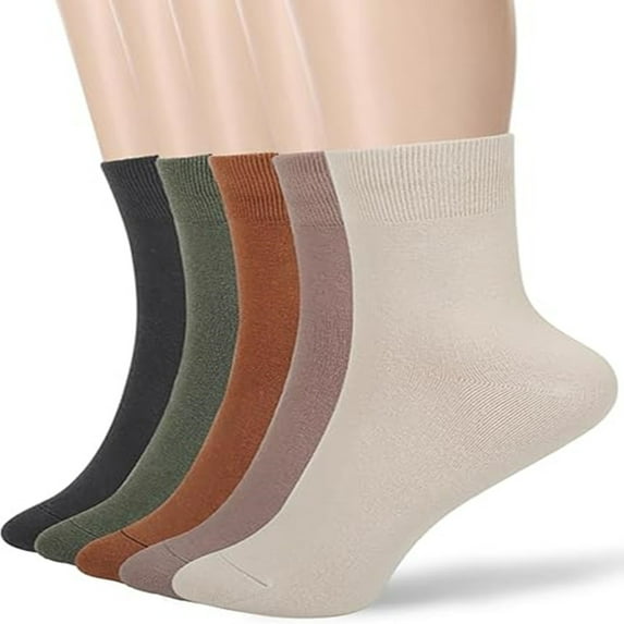 5 pairs Women Thin Cotton Socks, Soft Cotton Bootie Socks Women Above Ankle Crew Socks