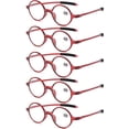 thumbnail image 1 of 5 pairs Womens Retro Round Red Reading Glasses Mens Classic Flexible Plastic Readers HD +2.50, 1 of 3
