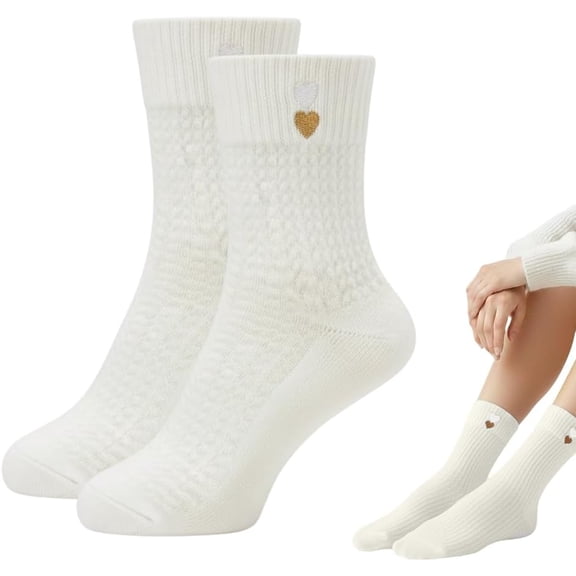 5 pairs Womens Solid Mid Calf Socks, Thick Knit Warm Socks for Winter, Soft Breathable Cozy Boot Socks, Gifts for Women