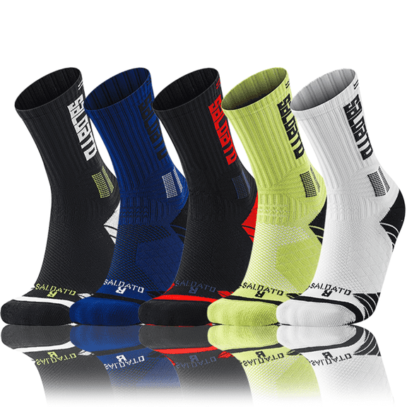 Mqamex Compression Socks 5-Pairs,Men's Athletic socks for Running, Working,Sport Training