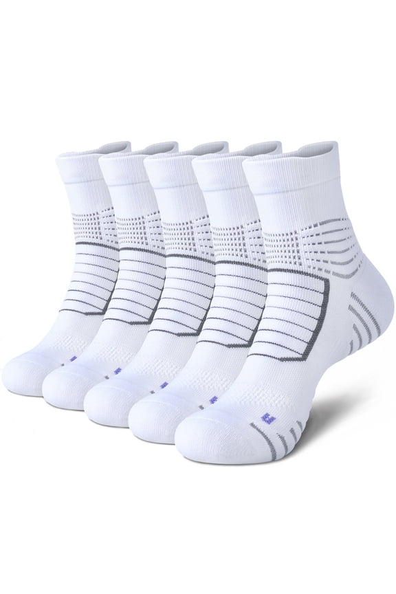 Casual Cushioning Socks 5-Pack,Men's Athletic Moisture Wicking Socks,5-14
