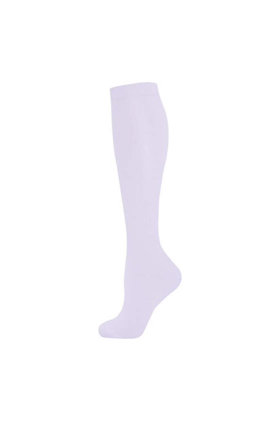5 pairs of sports compression socks multi-color men and women outdoor running stockings socks calf socks diabetic socks white || L/XL