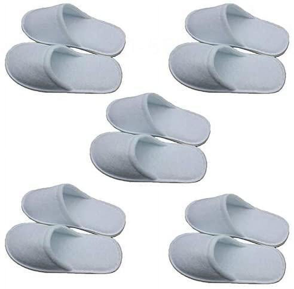 5 pairs of slippers set, terry towelling slippers, bath slippers, guest slippers, closed