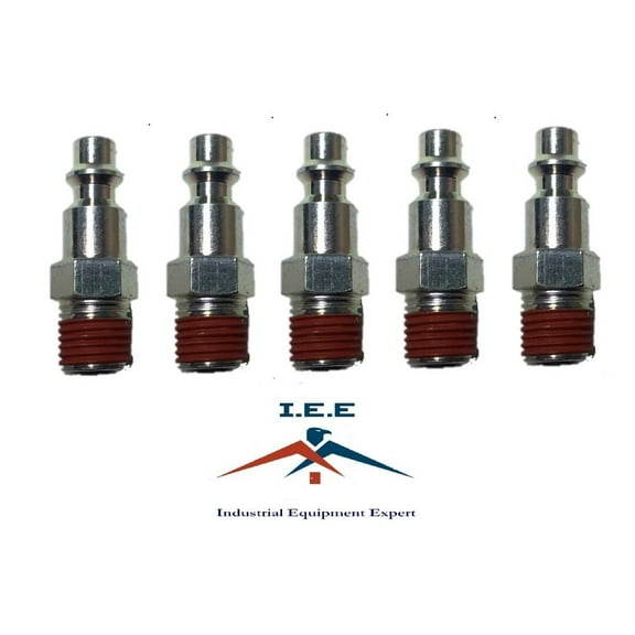 5 pc 1/4" Male NPT Air Compressor Hose Quick Coupler Plug Steel New