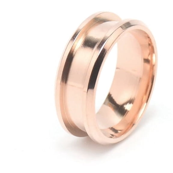 5 pc 201 Stainless Steel Grooved Finger Ring Settings Ring Core Blank for Inlay Ring Jewelry Making Rose Gold Inner Diameter: 18mm 8mm Ring Groove: 4.3mm