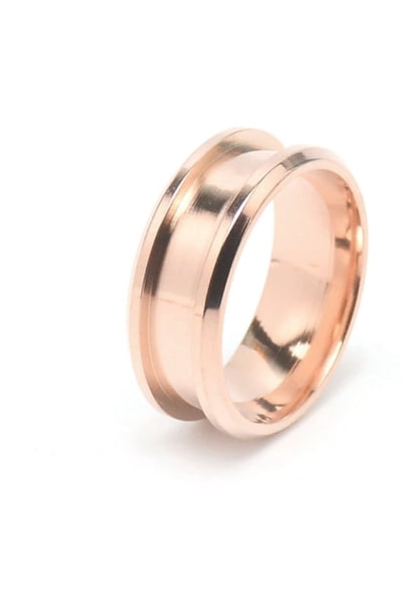 5 pc 201 Stainless Steel Grooved Finger Ring Settings Ring Core Blank for Inlay Ring Jewelry Making Rose Gold Inner Diameter: 18mm 8mm Ring Groove: 4.3mm