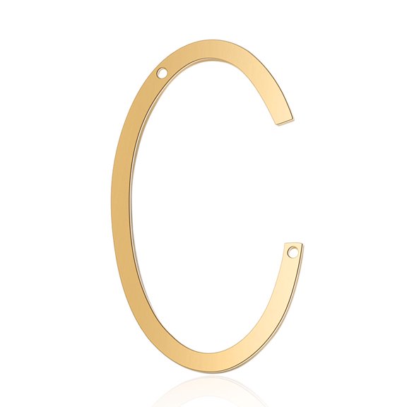 5 pc 201 Stainless Steel Links connectors Letter Golden Letter.C 37x21x1mm Hole: 1mm 201 Stainless Steel