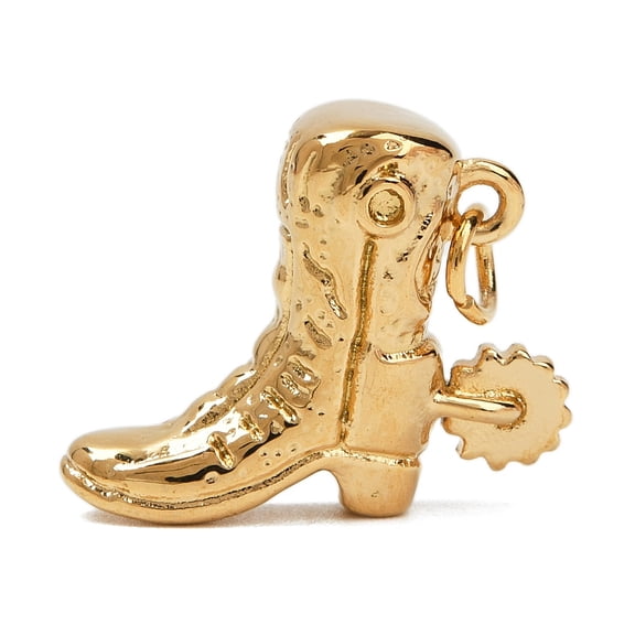 5 pc 304 Stainless Steel Pendants with Jump Ring Golden Cowboy Boots 17x21x7.5mm Hole: 3.4mm