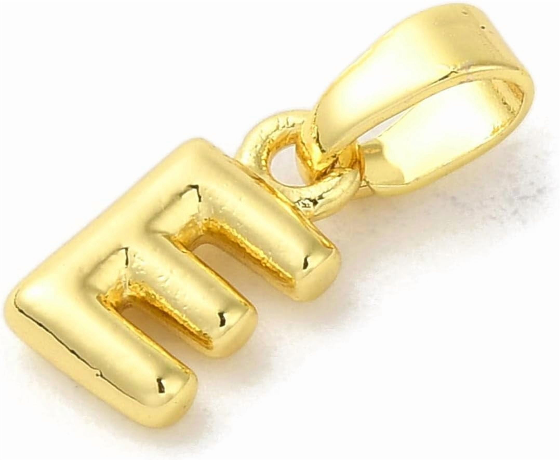 5 pc 5 Pcs Real 18K Gold Plated Rack Plating Brass Charms Letter ...
