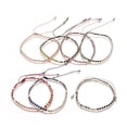 thumbnail image 1 of 5 pc Adjustable Natural Gemstone Bead Bracelets with Nylon Cord Long-Lasting Plated Brass Beads and Seed Beads 2-1/8 inch~3-3/8 inch(5.5~8.4cm), 1 of 4