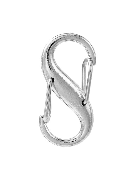5 pc Alloy Double S Snap Hook Spring Keychain Clasps Quick Links Rock Climbing Carabiners for Women Men Camping Fishing Platinum 27.5x14mm