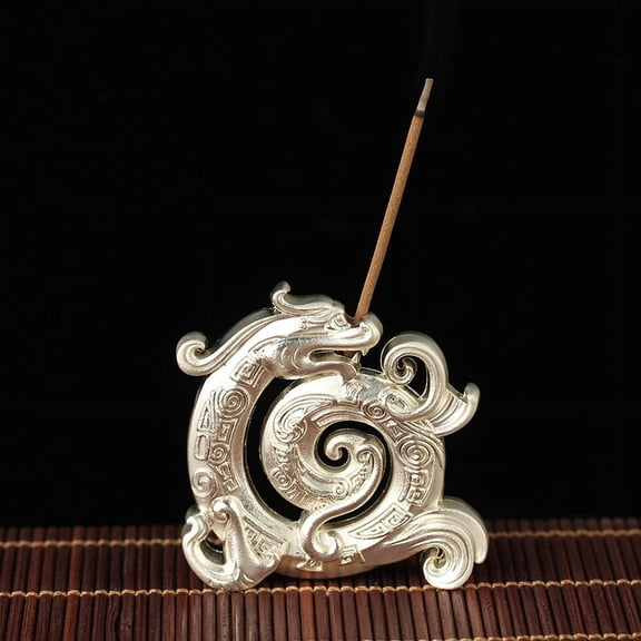 5 pc Alloy Incense Burners Dragon Incense Holders Home Office Teahouse Zen Buddhist Supplies Platinum 38x36mm Hole: 3mm