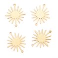 thumbnail image 1 of 5 pc Brass Solar Eclipse Links Connectors Long-Lasting Plated Sun Real 14K Gold Plated 26.5x22.5x0.8mm Hole: 1.2mm, 1 of 2