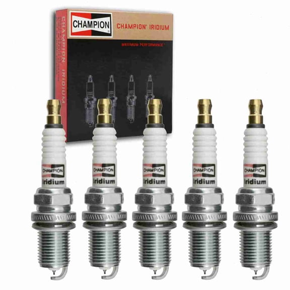 5 pc Champion Iridium Spark Plugs compatible with Volvo S60 2.3L 2.4L 2.5L L5 2001-2009