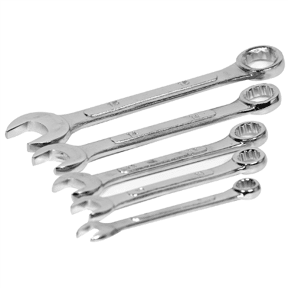 Performance Tool 1406 MM Combo Wrench Set, 5-Piece Alloy Steel Metric Sizes 8-17mm