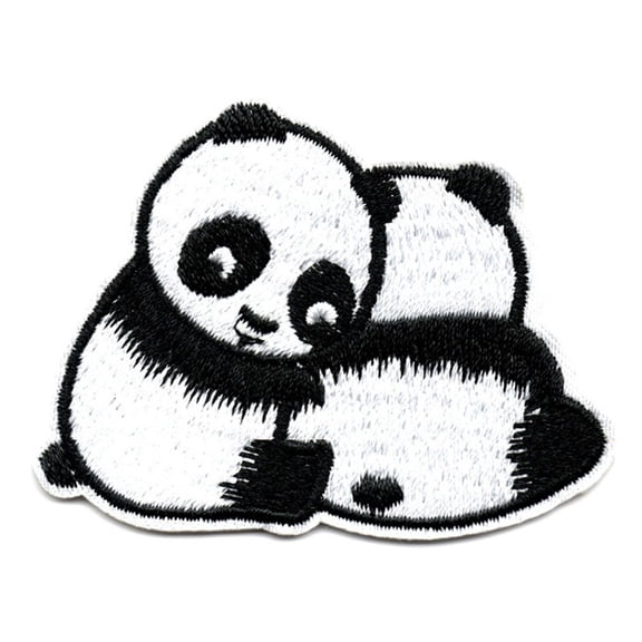 5 pc Computerized Embroidery Cloth Iron on/Sew on Patches Costume Accessories Appliques Panda Black & White 50x65mm