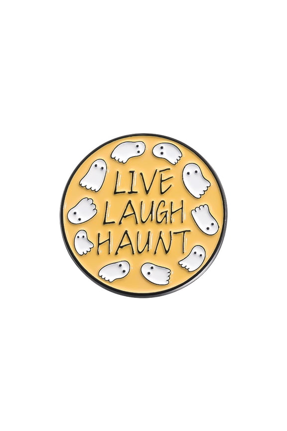 5 pc Halloween Theme Ghost Enamel Pins Alloy Brooches for Backpack Clothes Yellow 30mm