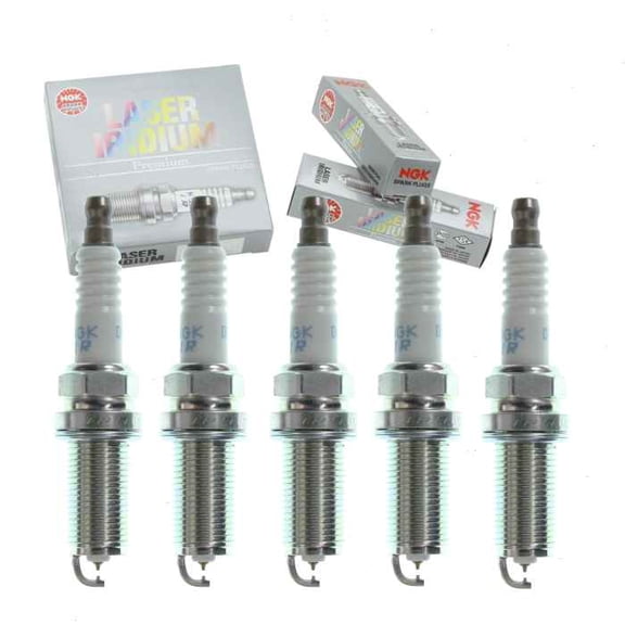5 pc NGK Laser Iridium Spark Plugs compatible with Volvo S60 2.5L L5 2012