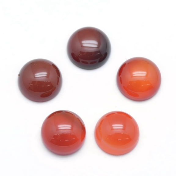 5 pc Natural Carnelian Cabochons Half Round 10x4~5mm Mixed Color