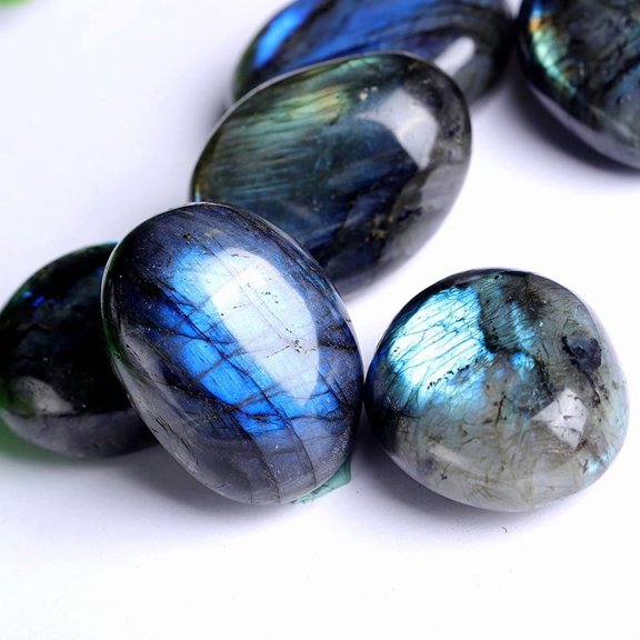 5 pc Natural Labradorite Cabochons Irregular Oval 20~30mm