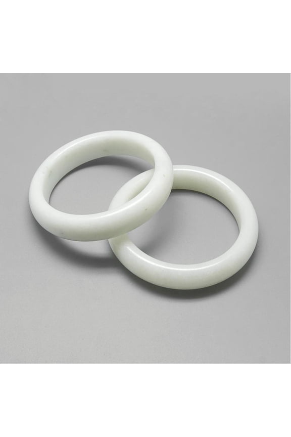 5 pc Natural White Jade Bangles 2-1/4 inch~2-1/2 inch(58~62mm)