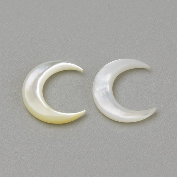5 pc Natural White Shell Mother of Pearl Shell Cabochons Moon Seashell Color 12x11.5x2mm