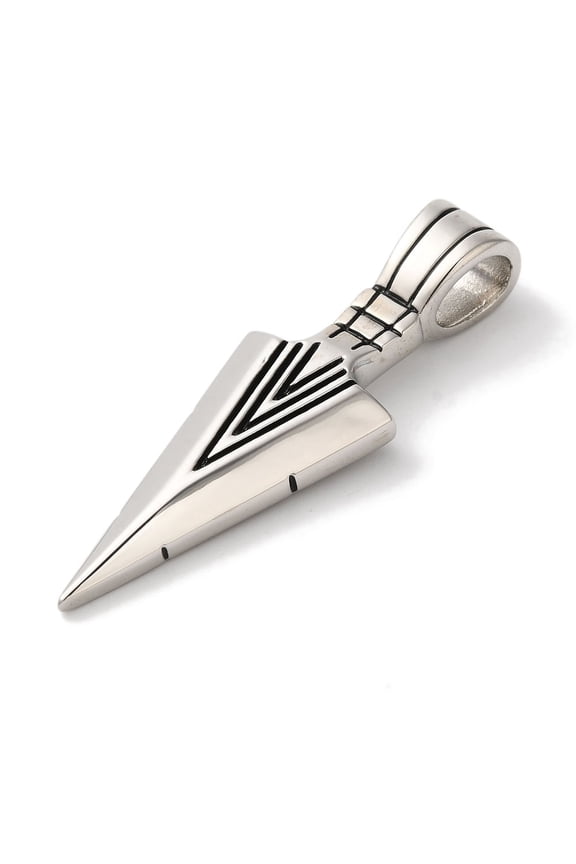 5 pc Non-Tarnish 304 Stainless Steel Big Pendants Arrowhead Charm Stainless Steel color 55.5x18x4mm Hole: 8.5x6mm