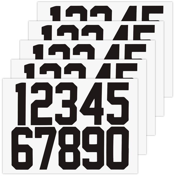 5 pc Number 0~9 PET Self-Adhesive Reflective Mailbox Stickers Waterproof Decals for Mailboxes House Numbers Black 160x213x0.3mmDIY