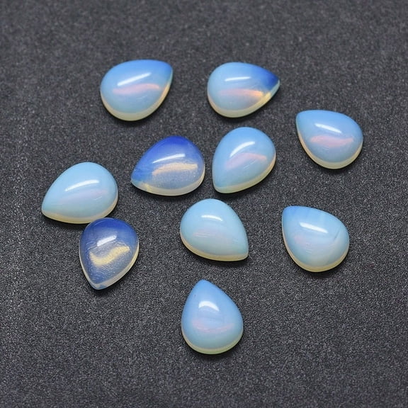 5 pc Opalite Cabochons teardrop 8x6x3mm