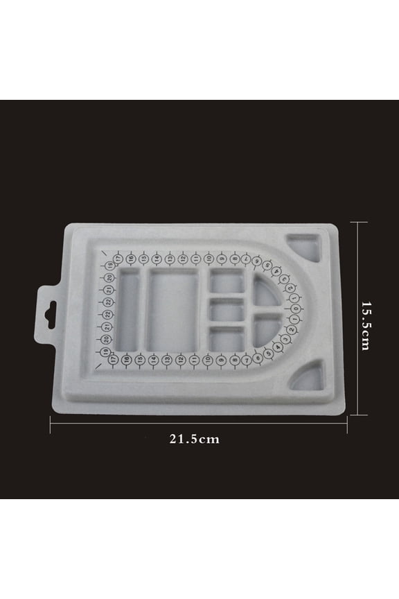 5 pc PE and Flocking Bead Design Boards Necklace Design Board with Graduated Measurements DIY Beading Jewelry Making Tray Rectangle Gray 21.5x15.5x1.3cm