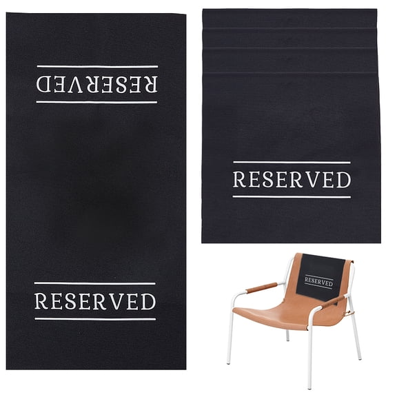 5 pc Polyester Reserved Signs for Pews for Weddings Parties Celebrations Receptions Church or Event Rectangle Black 480x240x3mm