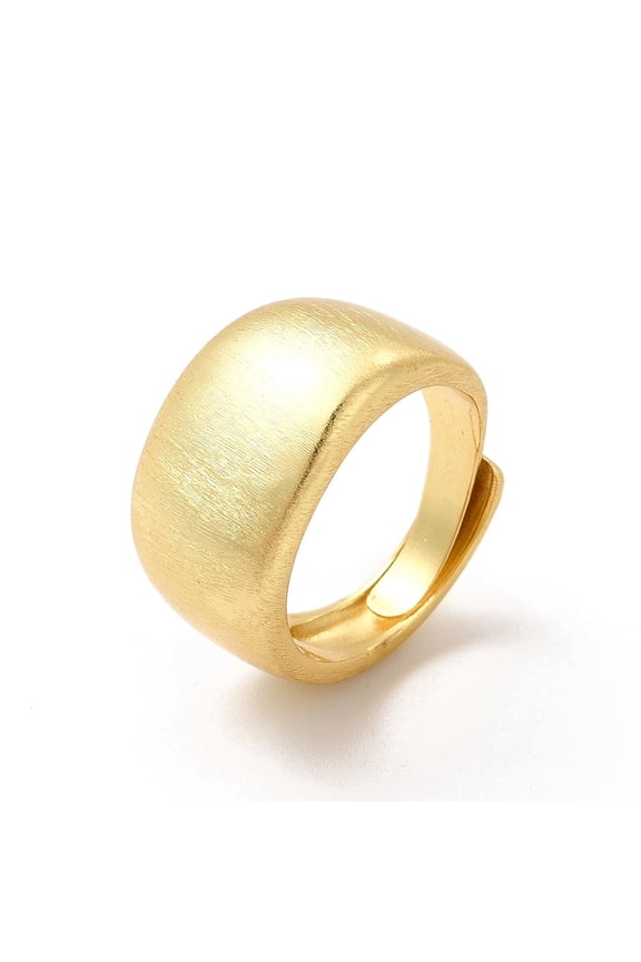 5 pc Rack Plating Brass Adjustable Rings Wide Band Ring for Men Women Long-Lasting Plated Cadmium Free Lead Free Real 18K golden Plated US Size 6 1/2 Inner Diameter: 16.9mm 4.8~12.5mm