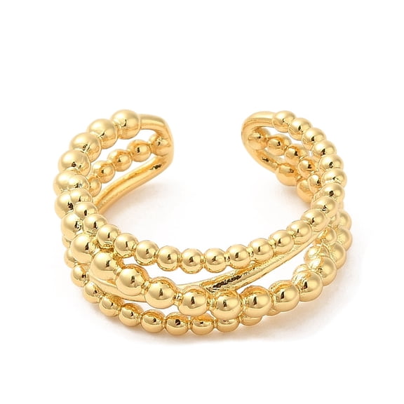 5 pc Rack Plating Brass Criss Cross Open Cuff Rings for Women Cadmium Free Lead Free Real 18K golden Plated Inner Diameter: 17mm