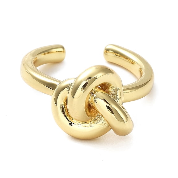 5 pc Rack Plating Brass Knot Open Cuff Rings for Women Lead Free Cadmium Free Long-Lasting Plated Real 18K golden Plated Inner Diameter: 17mm