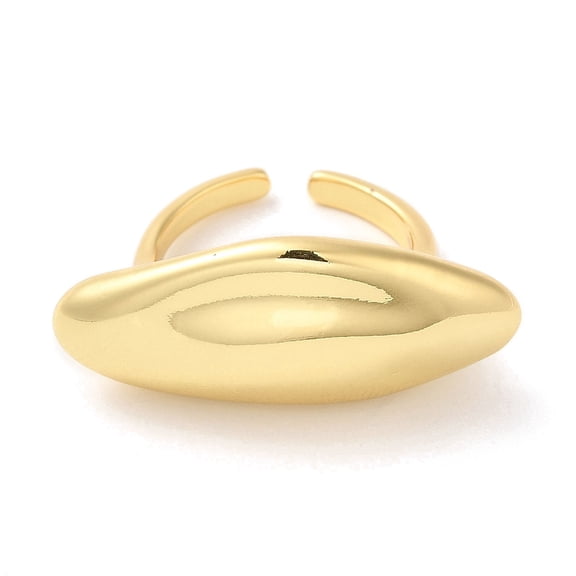 5 pc Rack Plating Brass Twist Horse Eye Open Cuff Ring for Women Lead Free Cadmium Free Real 18K golden Plated US Size 5 1/2(16.1mm)