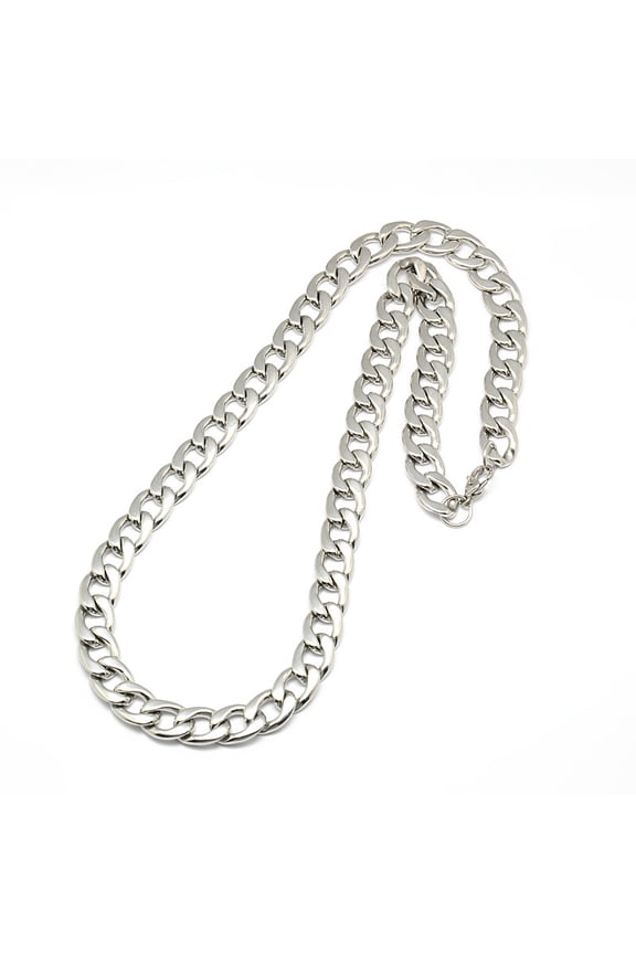 5 pc Resistant 304 Stainless Steel Curb Chain/Twisted Chain Necklaces with Lobster Claw Clasps Stainless Steel Color 23 inch~25 inch