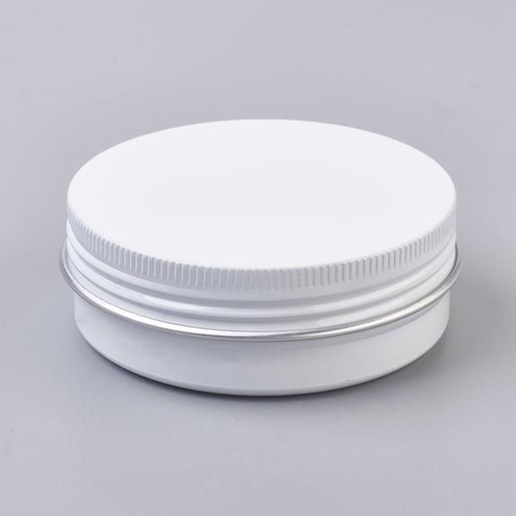 5 pc Round Aluminium Tin Cans Aluminium Jar Storage Containers for Cosmetic Candles Candies with Screw Top Lid White 6.8x2.5cm Capacity: 60ml(2.02 fl. oz)