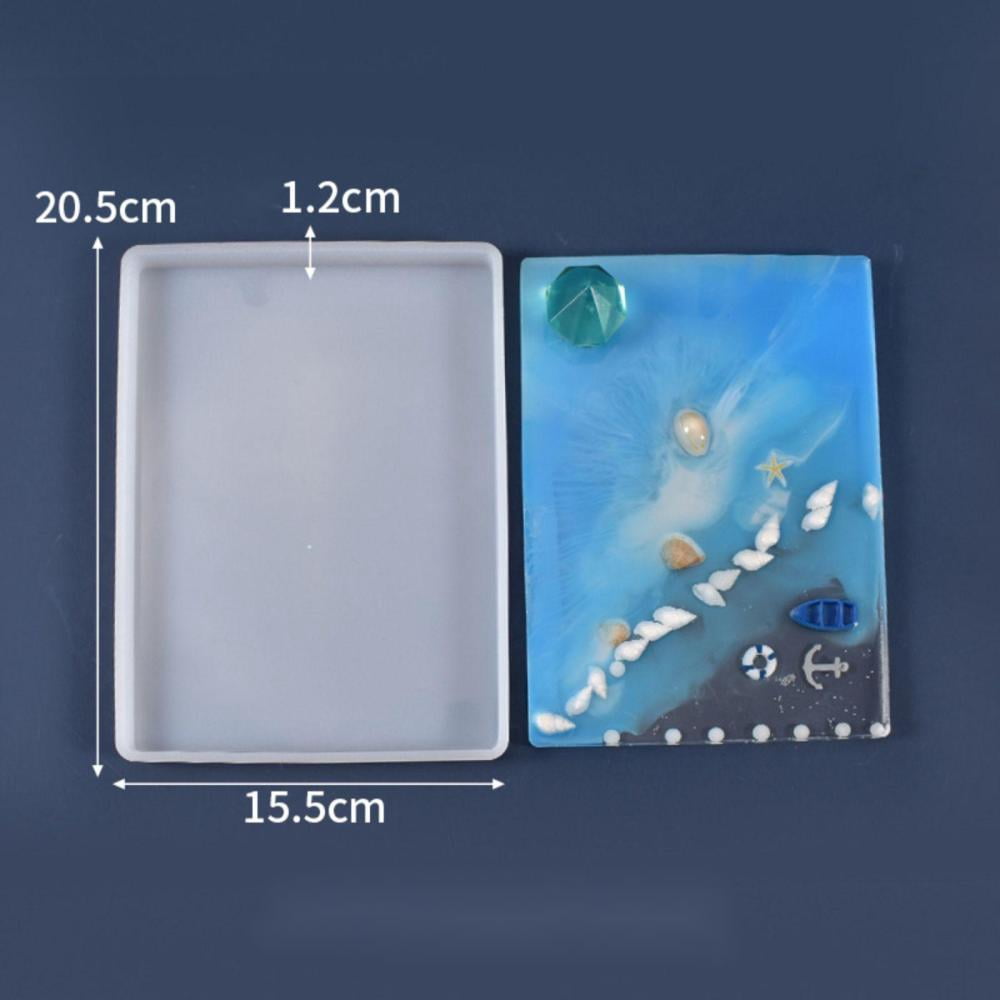 5 pc Silicone Molds Resin Casting Molds For UV Resin Epoxy Resin Jewelry Making Rectangle White 205x155x12mm Inner: 198x148mm
