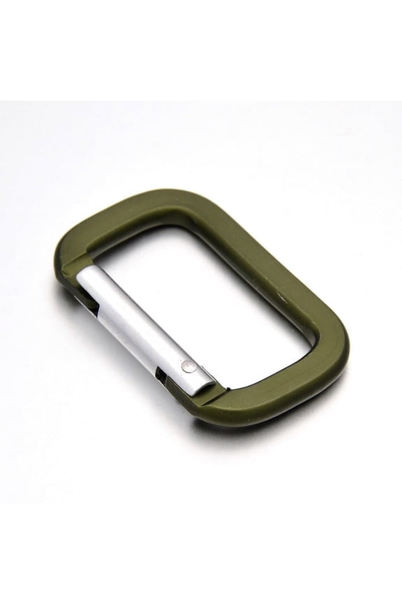 5 pc Square Aluminum Rock Climbing Carabiners Key Clasps Dark Olive Green 53x34x7mm DIY