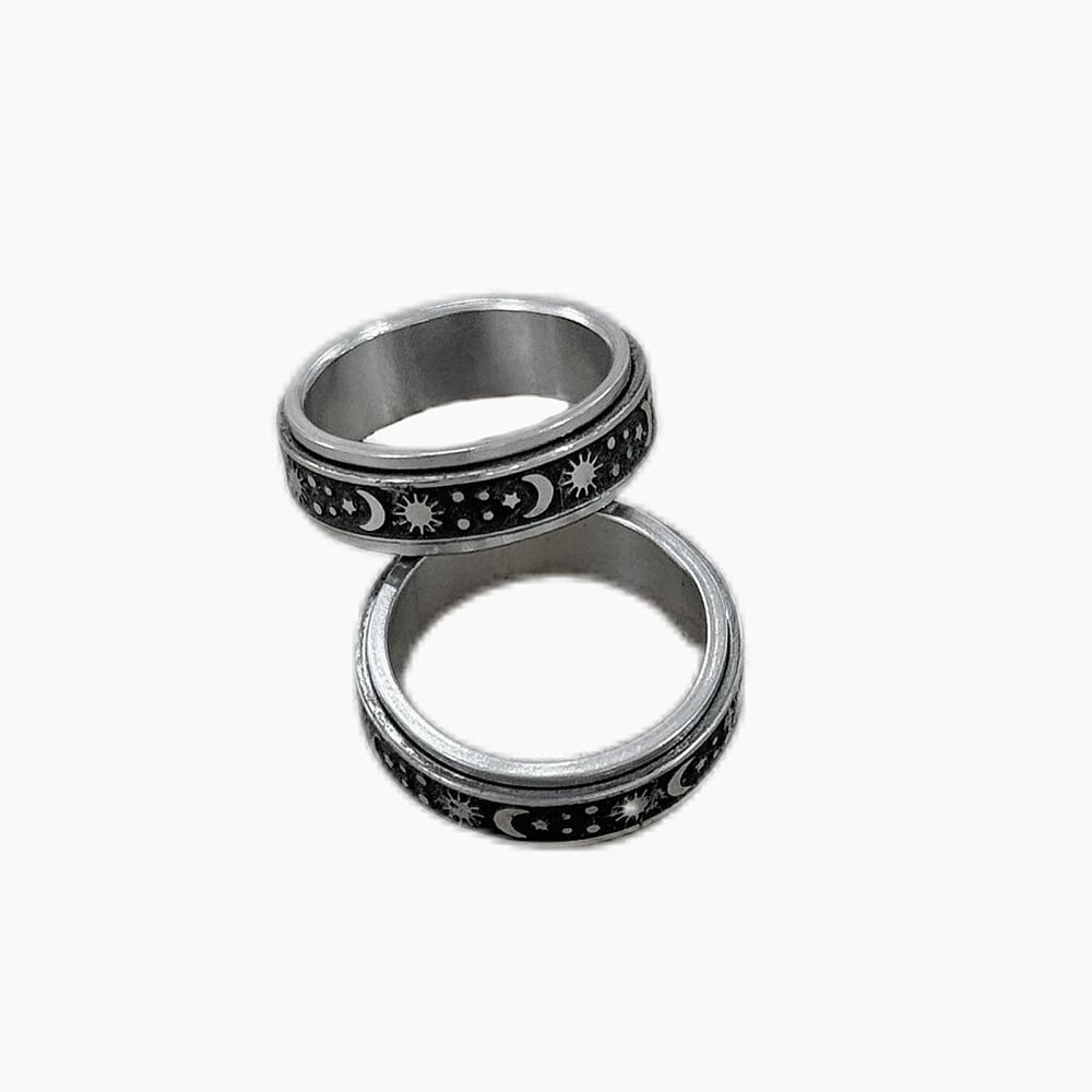 5 pc Stainless Steel Rotating Fidget Band Ring Fidget Spinner Ring for ...