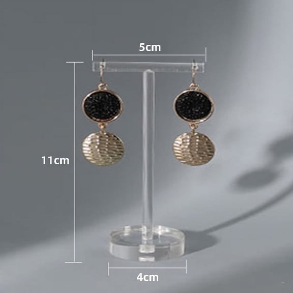 5 pc T Shaped Acrylic Earring Display Stand Jewelry Displays Rack Jewelry Tree Stand with Holes and Flat Round Pedestal Clear 4x5x11cm