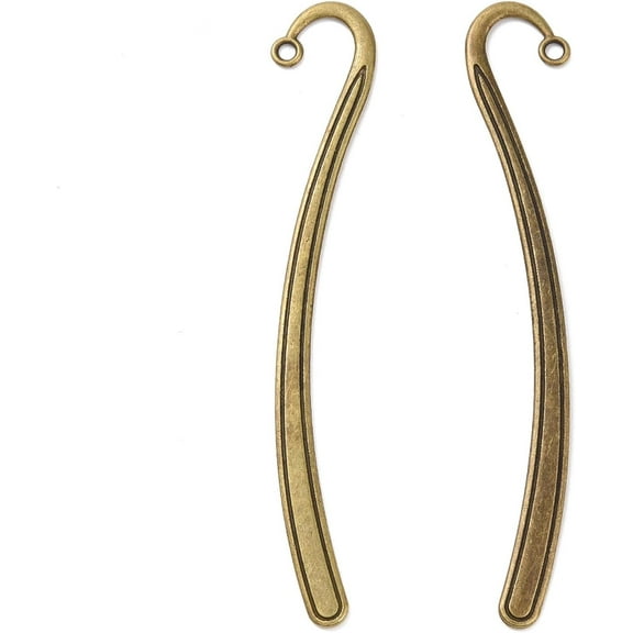 5 pc Tibetan Style Bookmarks Lead Free Nickel Free and Cadmium Free Antique Bronze 122x20mm Hole: 2mm