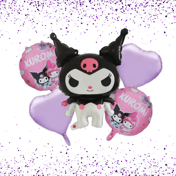 5 pc set Kuromi kawaii Cartoon Happy Birthday Balloons for Party decoration supplies